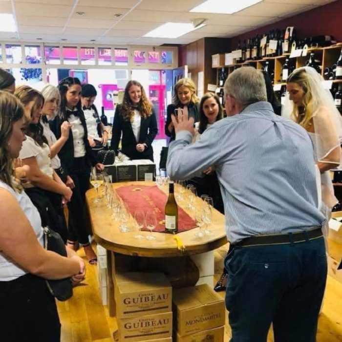 People on Sligo Food tour enjoying a wine Tasting at the Wine Buff