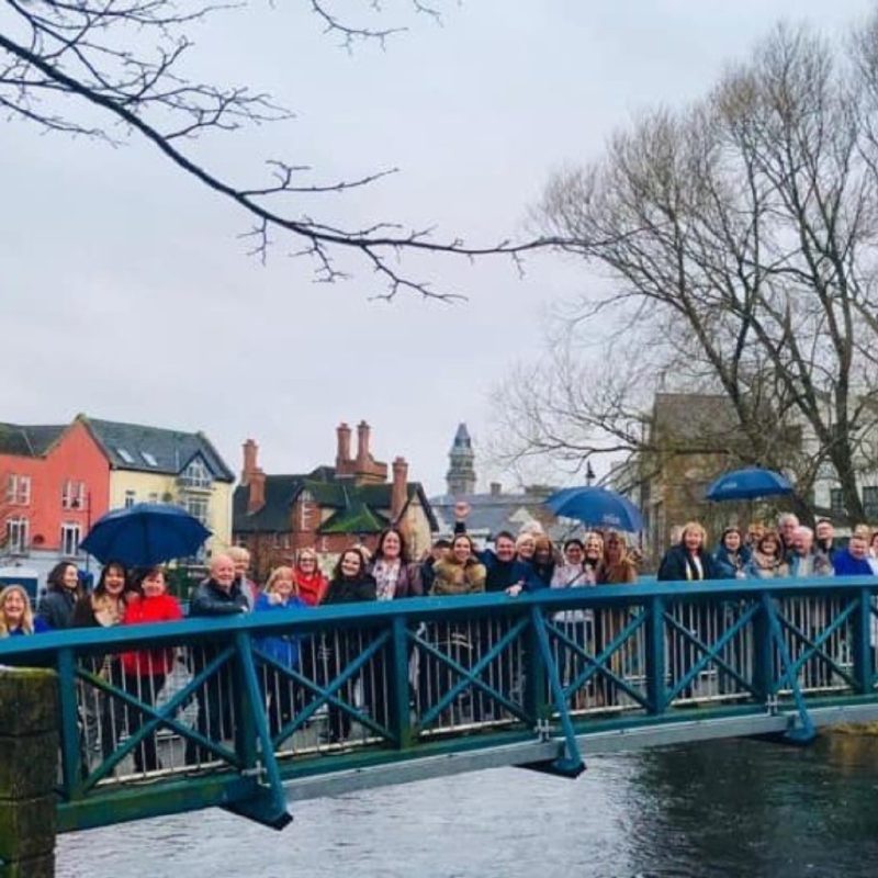 Group of people standing on bridge while on the Taste of Sligo Food Tour