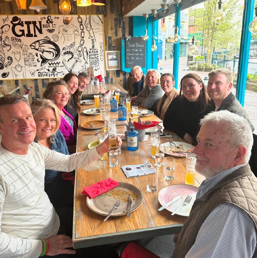 A group at Hooked enjoying the food tour in Sligo