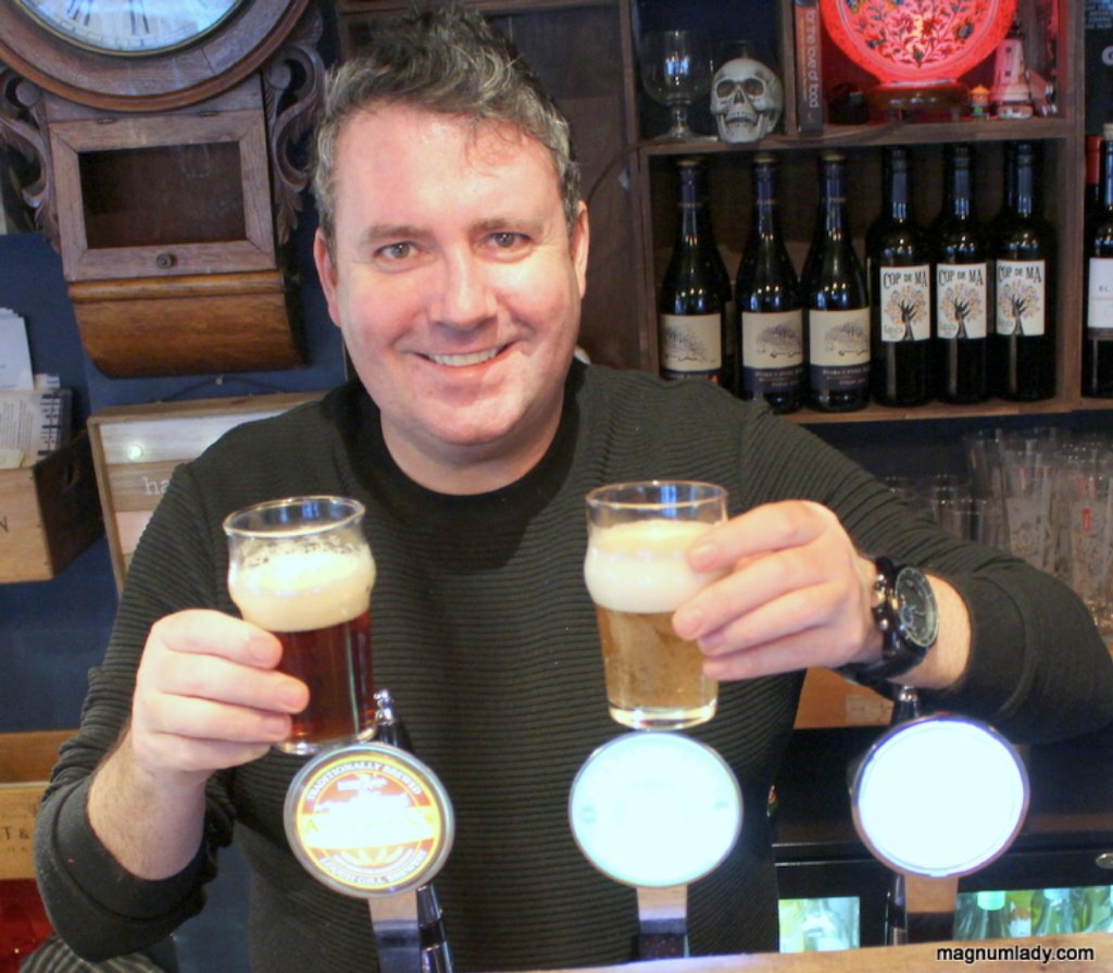 Anthony serving drinks